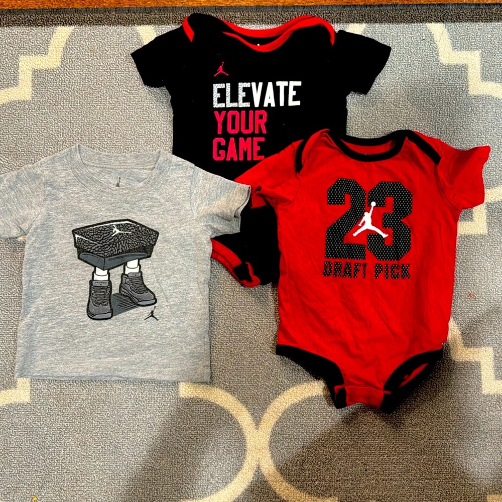 Jordan Bundle- 2 onesies and a T-shirt size 9-12 months